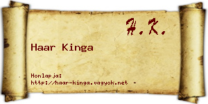 Haar Kinga névjegykártya